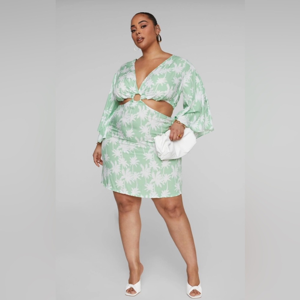 Tropical Palm Dress 4x
